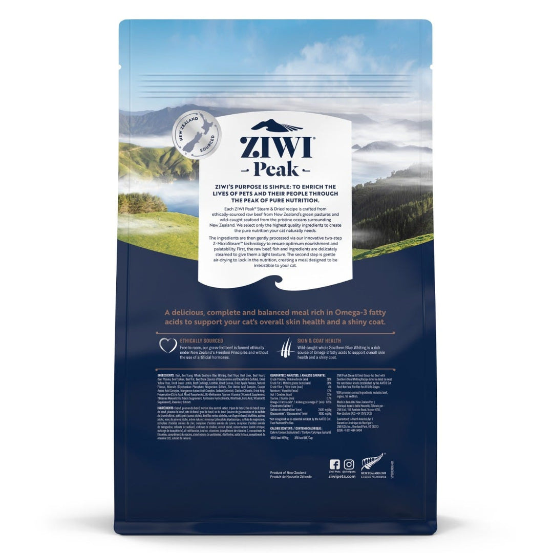 ZIWI Peak Steam and Dried Beef with Southern Blue Whiting Cat Food