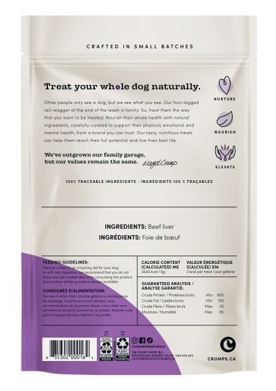 Crumps Naturals Beef Liver Bites Dog Treats