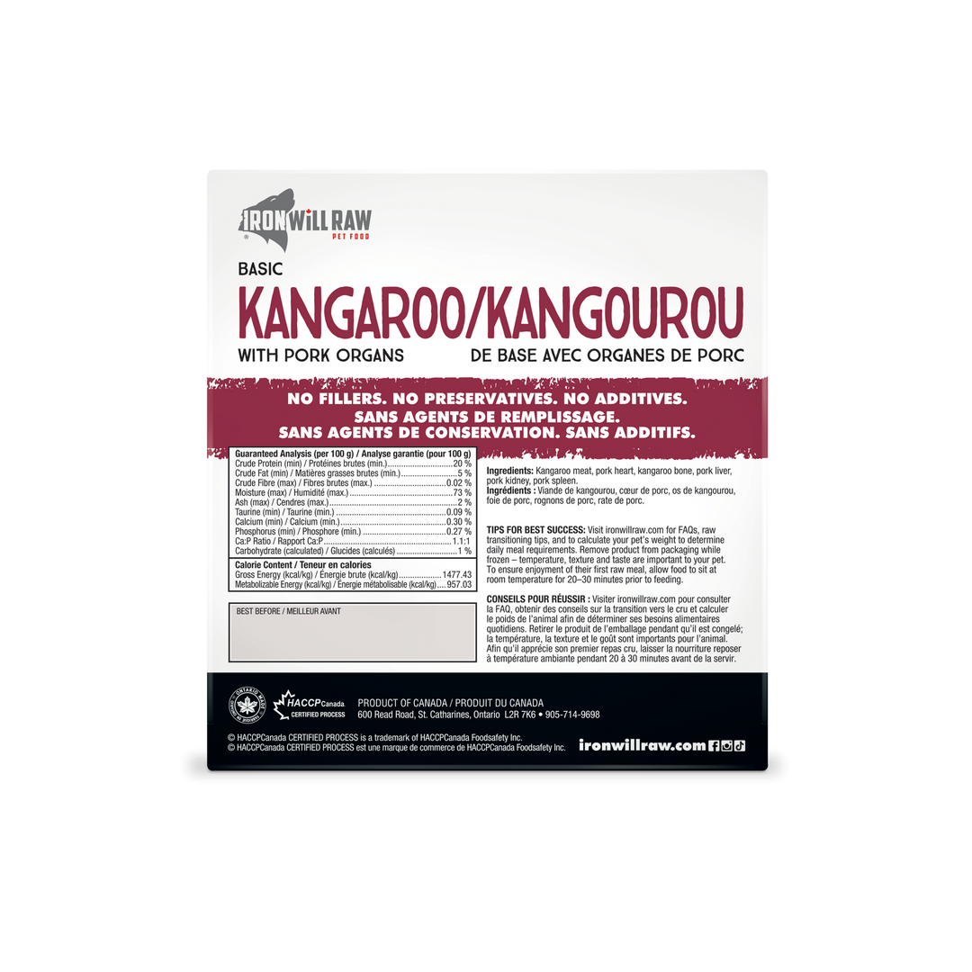 Iron Will Basic Kangaroo With Pork Organs Raw Dog Food