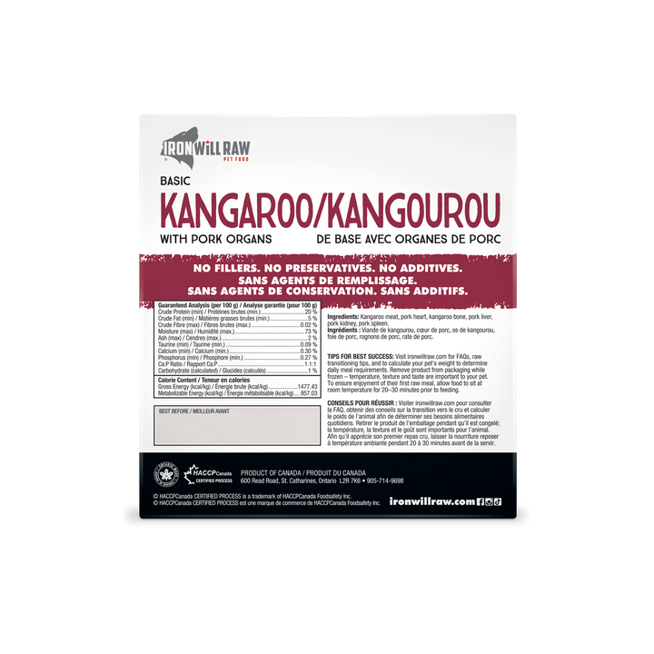 Iron Will Basic Kangaroo With Pork Organs Raw Dog Food