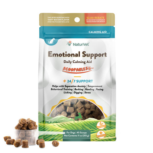NaturVet Scoopables Emotional Support Daily Calming Aid Supplement Soft Chews for Dogs - 45 Scoops