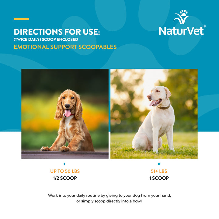 NaturVet Scoopables Emotional Support Daily Calming Aid Supplement Soft Chews for Dogs - 45 Scoops