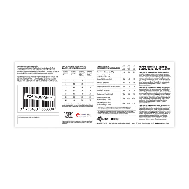 Iron Will Canine Complete Prairie Variety Pack (12LB)
