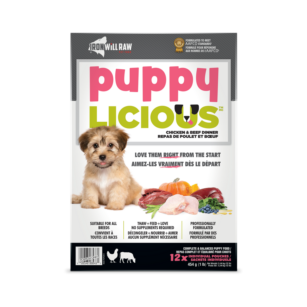 Iron Will Puppylicious Chicken & Beef Dinner Raw Dog Food