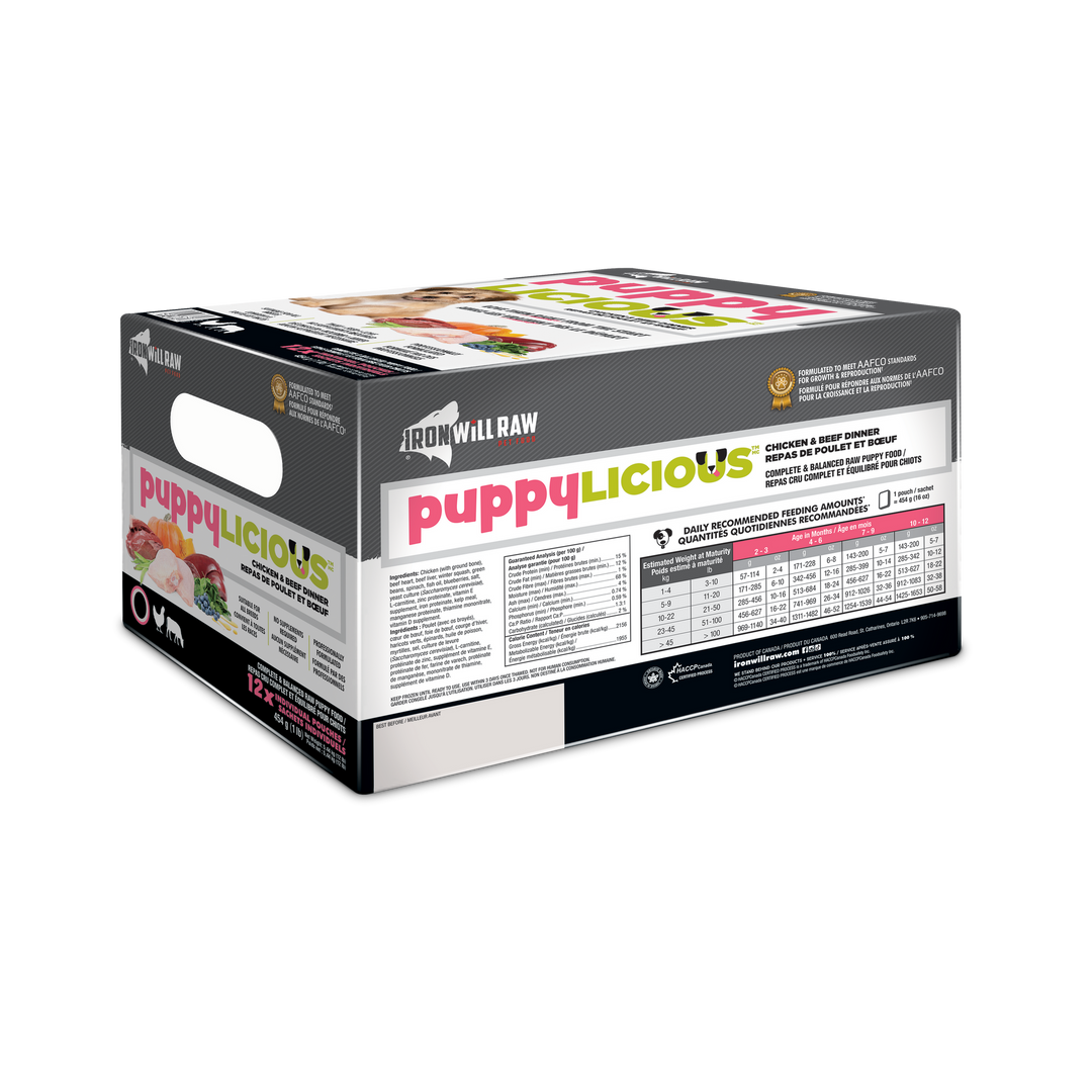 Iron Will Puppylicious Chicken & Beef Dinner Raw Dog Food
