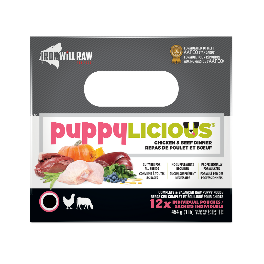 Iron Will Puppylicious Chicken & Beef Dinner Raw Dog Food