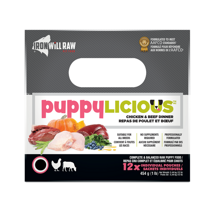 Iron Will Puppylicious Chicken & Beef Dinner Raw Dog Food