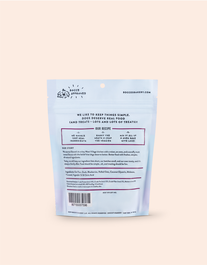 Bocce's Bakery - Duck & Blueberries Soft & Chewy Dog Treats