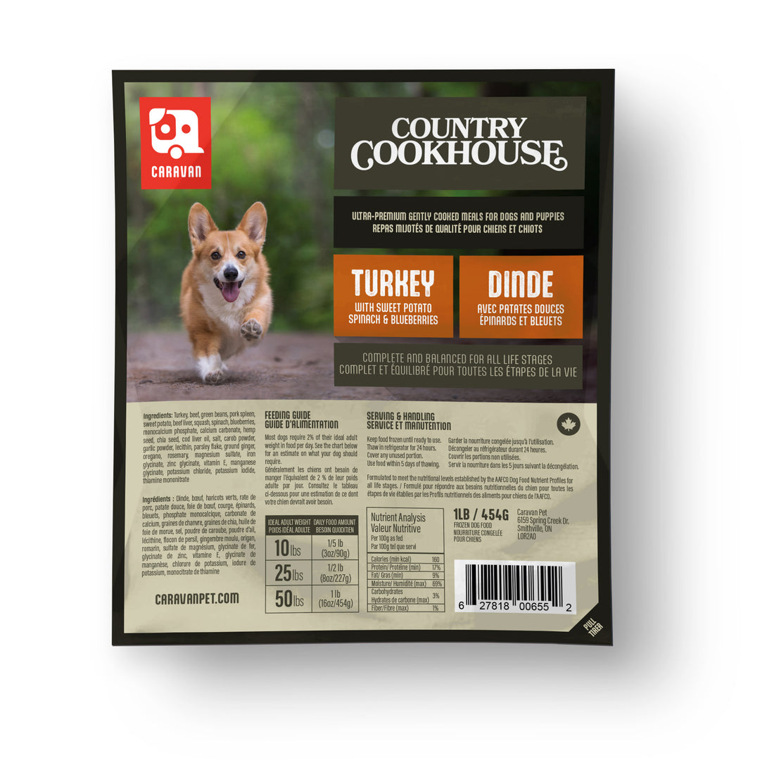 Big Country Raw - Caravan - Gently Cooked Turkey Frozen Dog Food