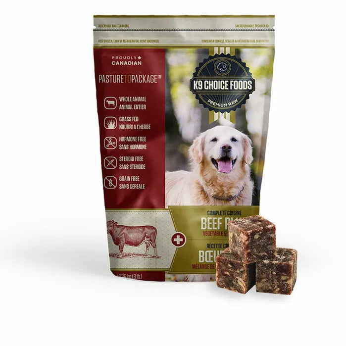 K9 Choice Foods Complete Raw Dog Food - Beef Plus