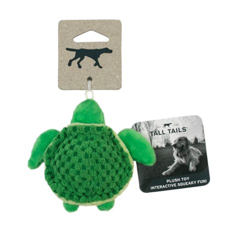 Tall Tails - Plush Turtle Squeaker Dog Toy - 4"