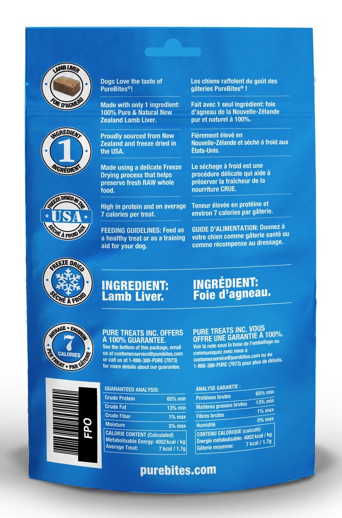 PureBites Lamb Liver Dog Treats