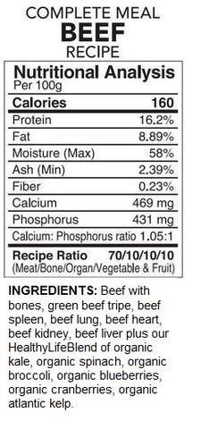 Back2Raw Complete Beef Recipe (12LB Box)