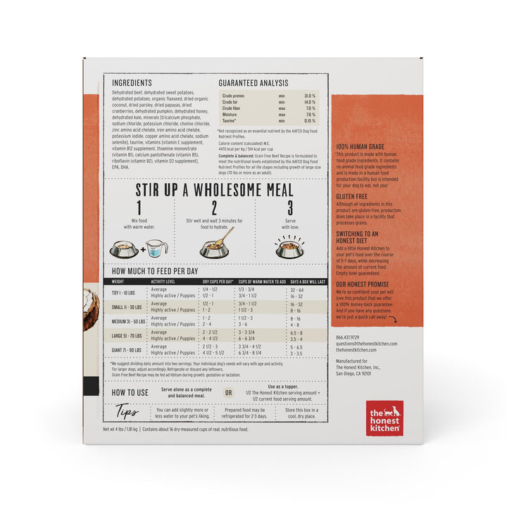 Honest Kitchen Grain Free Beef Dog Food