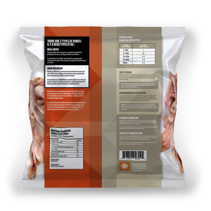 Big Country Raw Duck Feet - 1 LB