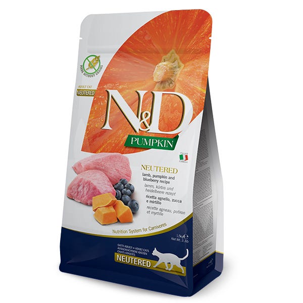 Farmina N&D Pumpkin Lamb & Blueberry Neutered Cat Food