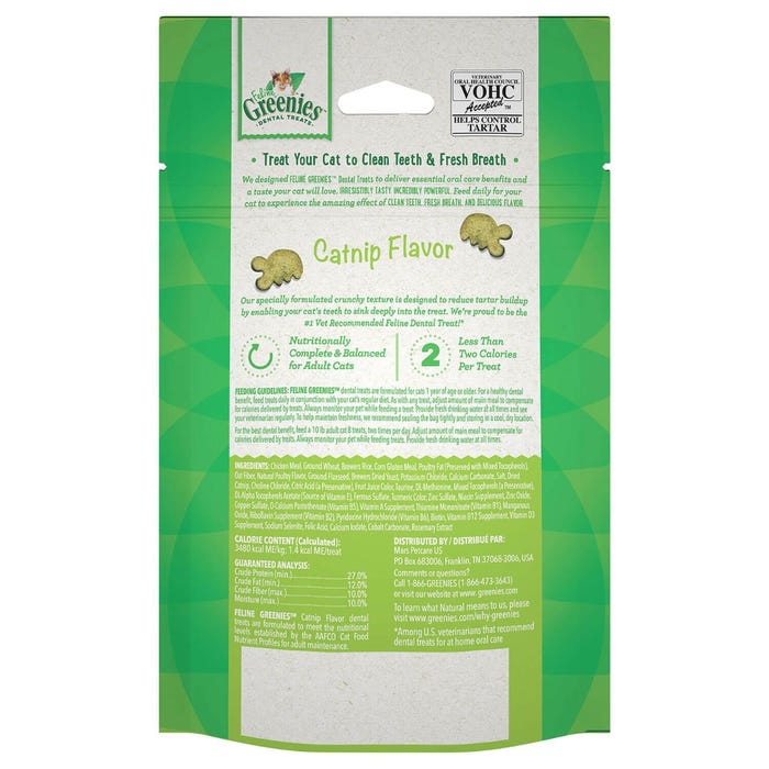 Greenies Feline Catnip Flavour Complete Dental Treats