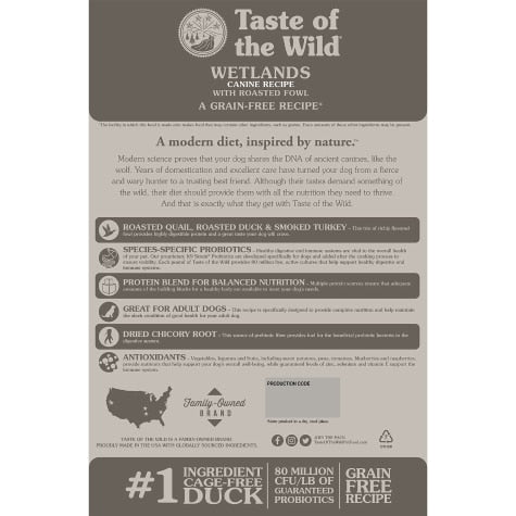 Taste of the Wild Wetlands Canine Formula with Wild Fowl Dog Food