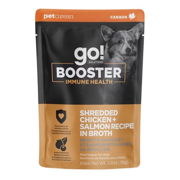 Go! Solutions Immune Health Booster for Dogs - Shredded Chicken & Salmon in Bone Broth Recipe