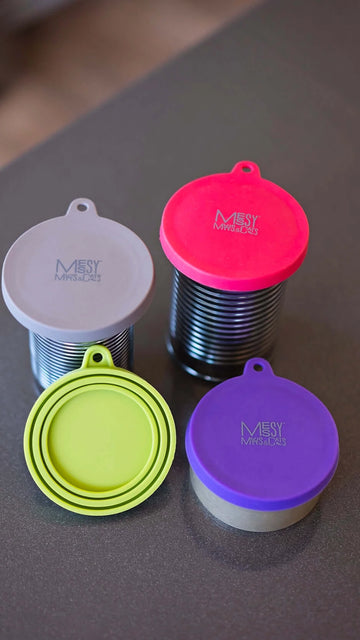 Messy Mutts - Silicone Universal Cat Food and Dog Food Can Cover - Fits 2.5" to 3.3"