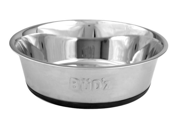 BuD'z - Stainless Steel Bowl With Black Silicon Base