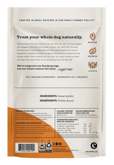 Crumps Naturals Sweet Potato Chews Dog Treats