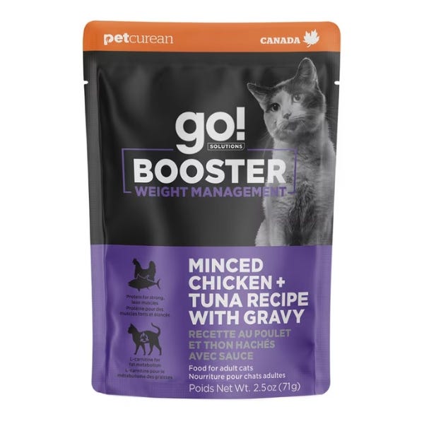 Go! Solutions Weight Management Booster for Cats - Minced Chicken & Tuna with Gravy Recipe