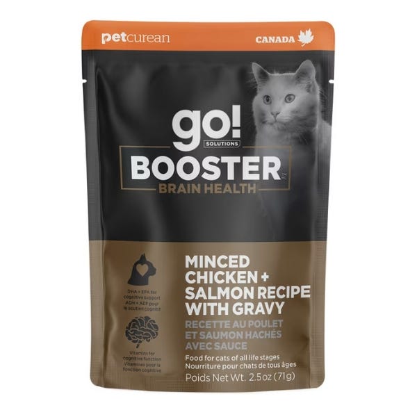 Go! Solutions Brain Health Booster for Cats - Minced Chicken and Salmon with Gravy Recipe