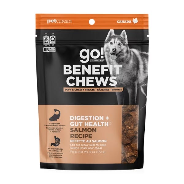 Go! Solutions Digestion & Gut Health Benefit Chews - Salmon Recipe - Dog Treats