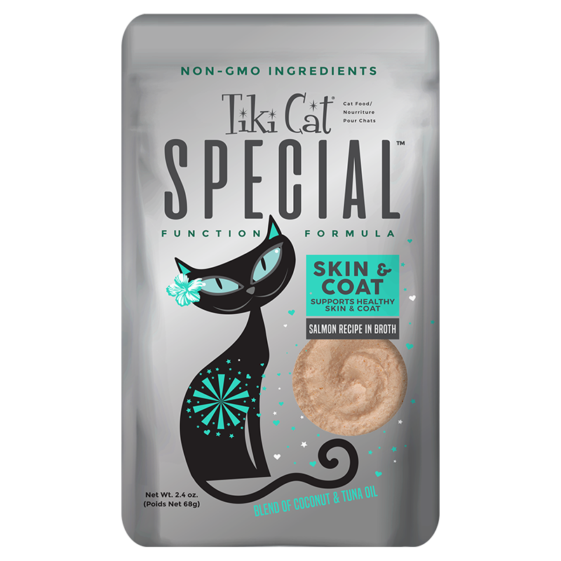 Tiki Cat Special Mousse Skin & Coat Salmon Recipe in Broth Cat Food Pouches