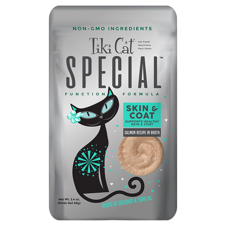 Tiki Cat Special Mousse Skin & Coat Salmon Recipe in Broth Cat Food Pouches
