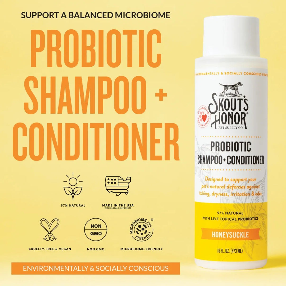Skout's Honor Probiotic Shampoo & Conditioner - Honeysuckle