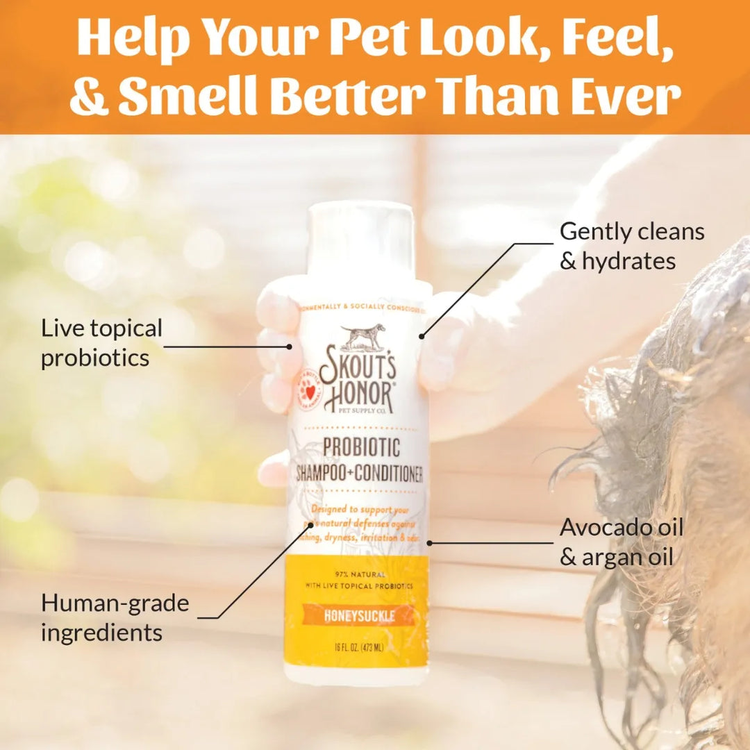 Skout's Honor Probiotic Shampoo & Conditioner - Honeysuckle