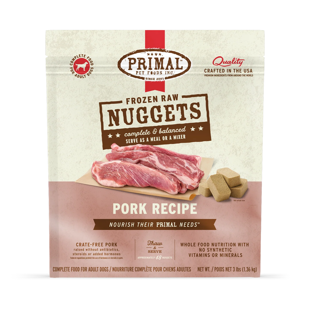 Primal Frozen Nuggets Pork - Raw Dog Food (3LB)