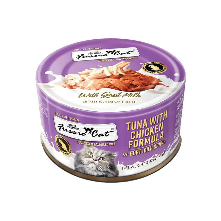Fussie Cat Premium Tuna with Chicken in Goats Milk Wet Cat Food