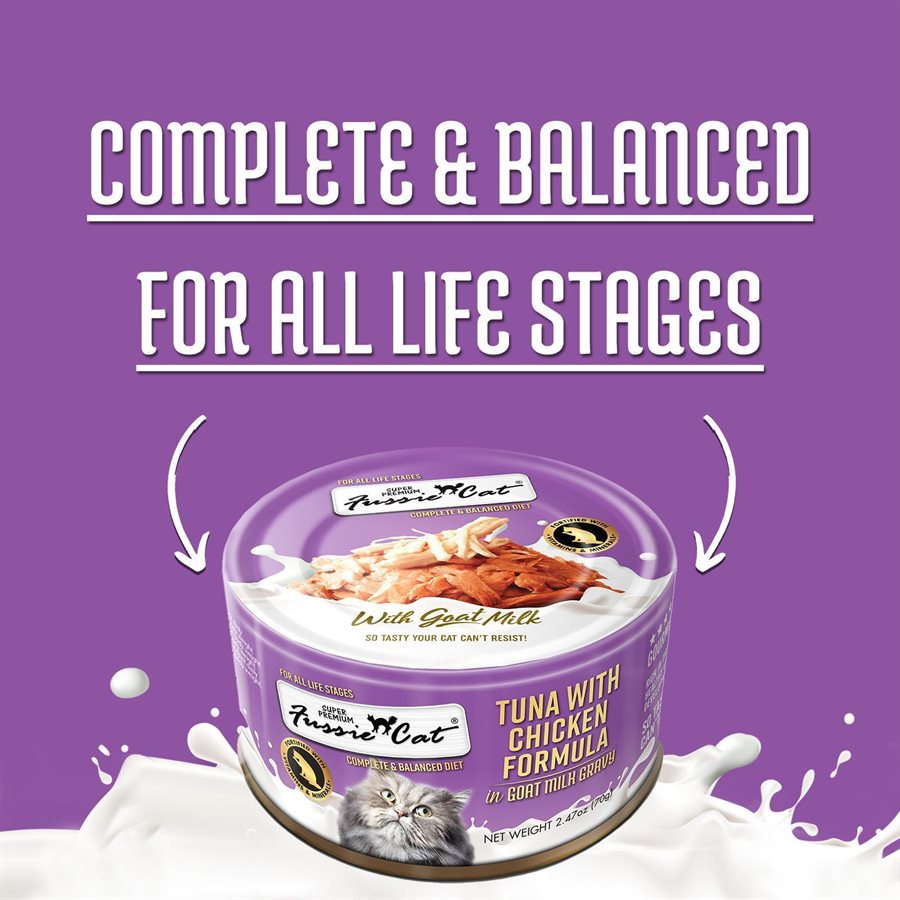 Fussie Cat Premium Tuna with Chicken in Goats Milk Wet Cat Food