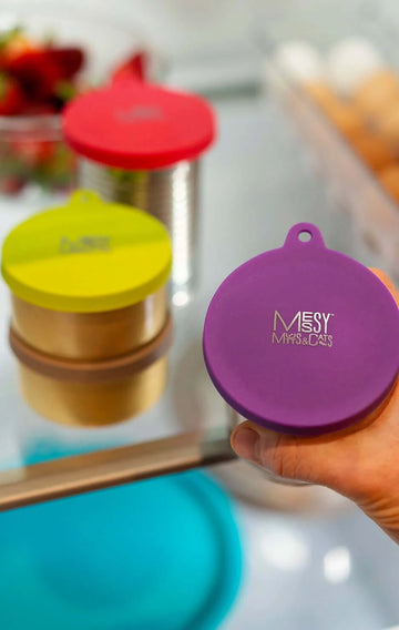 Messy Mutts - Silicone Universal Cat Food and Dog Food Can Cover - Fits 2.5" to 3.3"