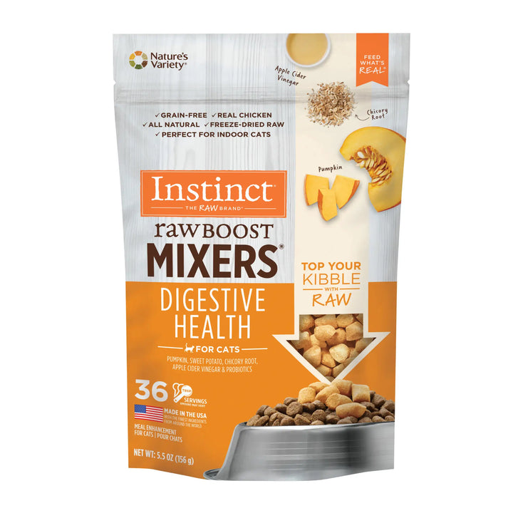 Instinct Raw Boost Mixers Grain Free Freeze Dried Cat Food Topper Digestive Health Recipe