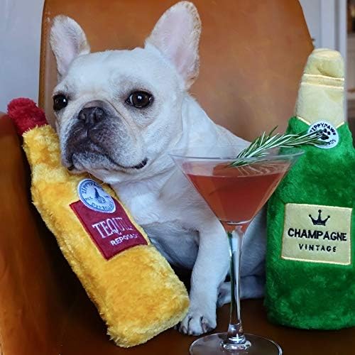 Zippy Paws Happy Hour Crusherz Dog Toy- Champagne