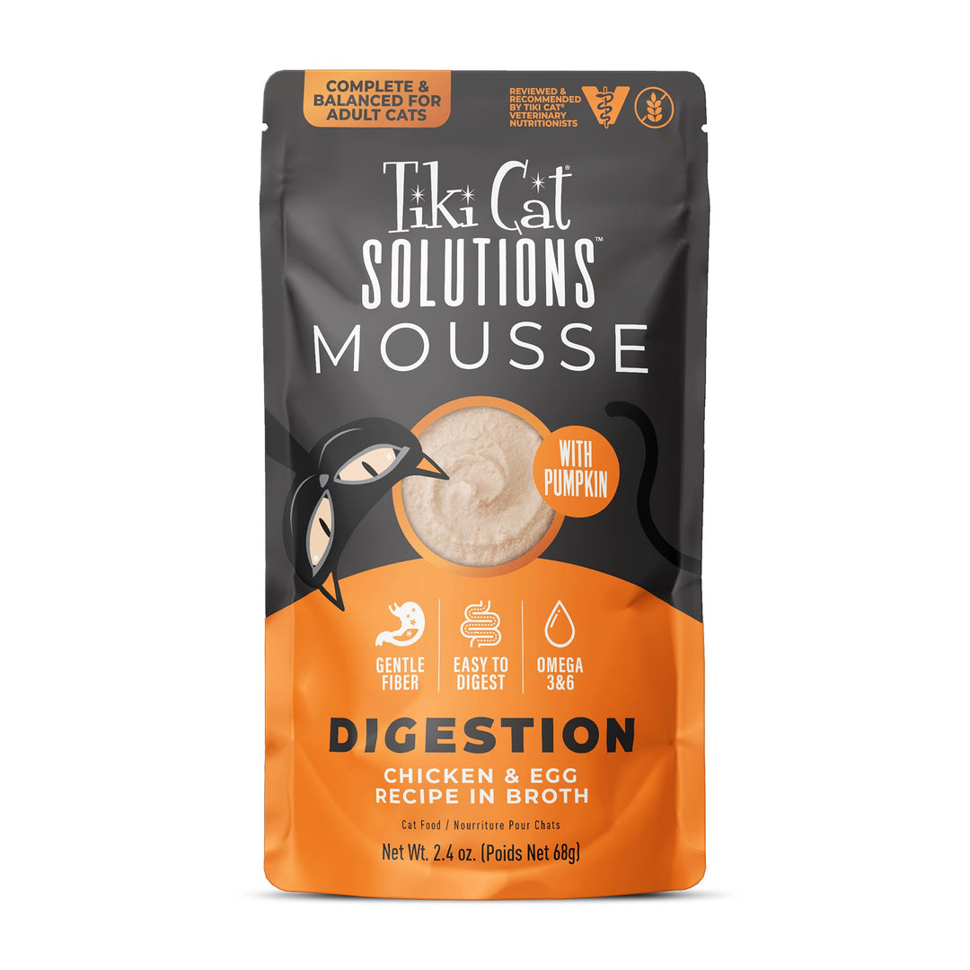 Tiki Cat Special Mousse Digestion Chicken & Egg Recipe in Broth Cat Food Pouches