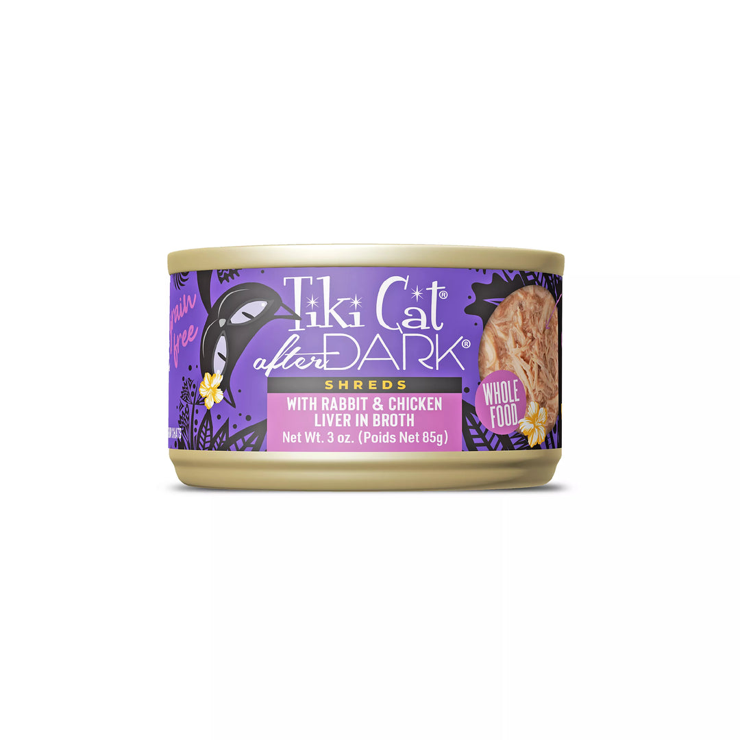 Tiki Cat After Dark Shreds - Rabbit with Chicken Liver - Wet Cat Food