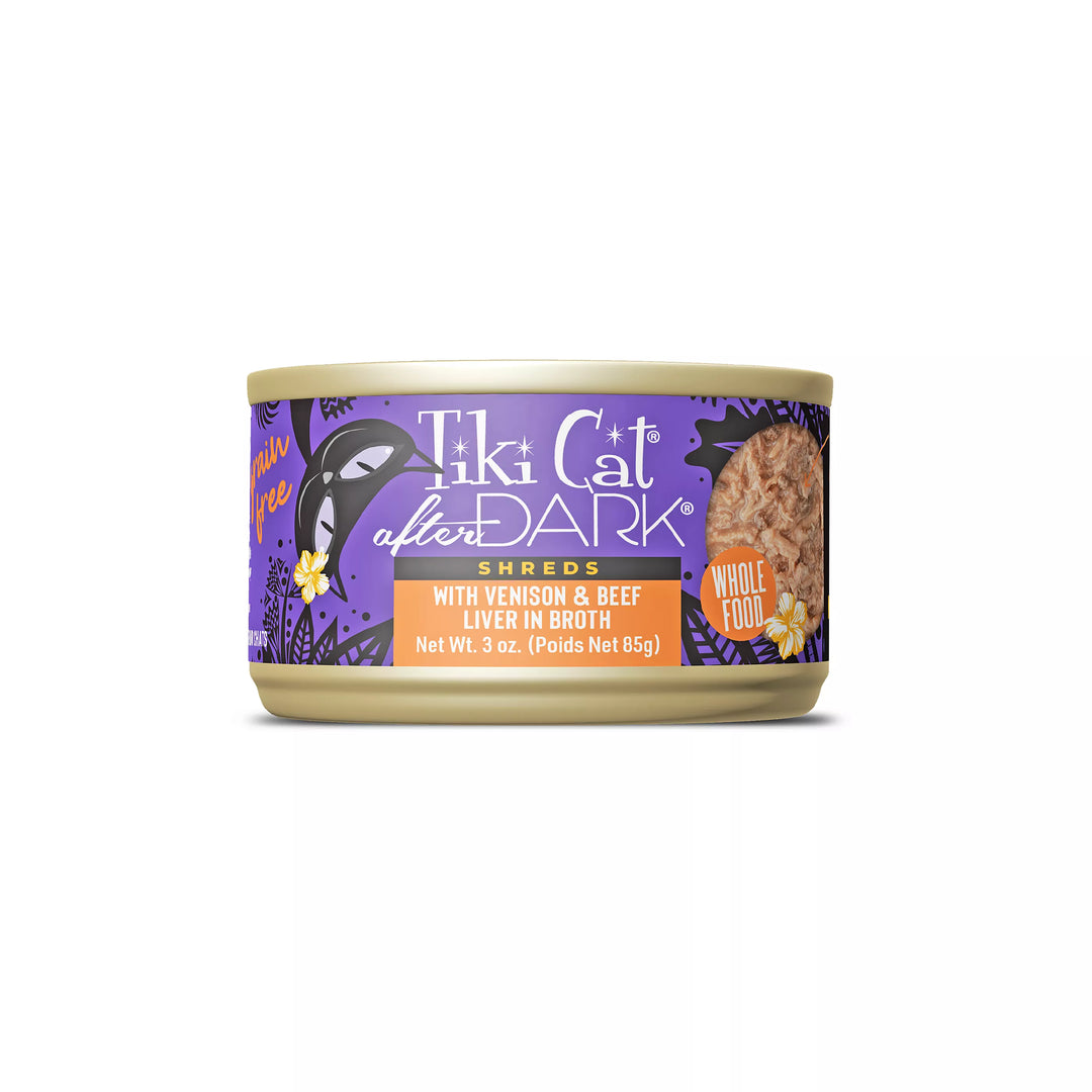 Tiki Cat After Dark Shreds - Venison with Beef Liver - Wet Cat Food