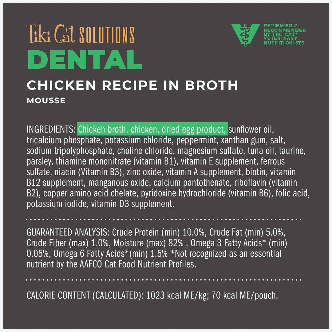 Tiki Cat Solutions Mousse - Dental Chicken - Wet Cat Food