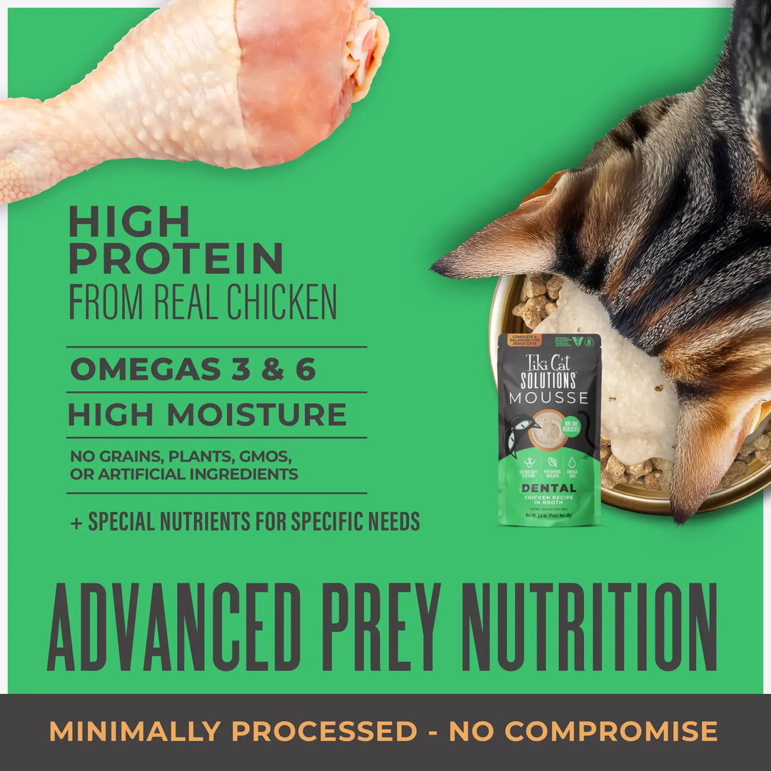 Tiki Cat Solutions Mousse - Dental Chicken - Wet Cat Food