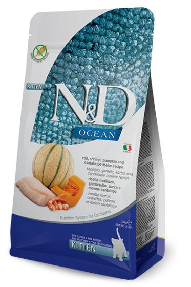 Farmina N&D Ocean Cod, Shrimp, Pumpkin & Cantaloupe Kitten Food