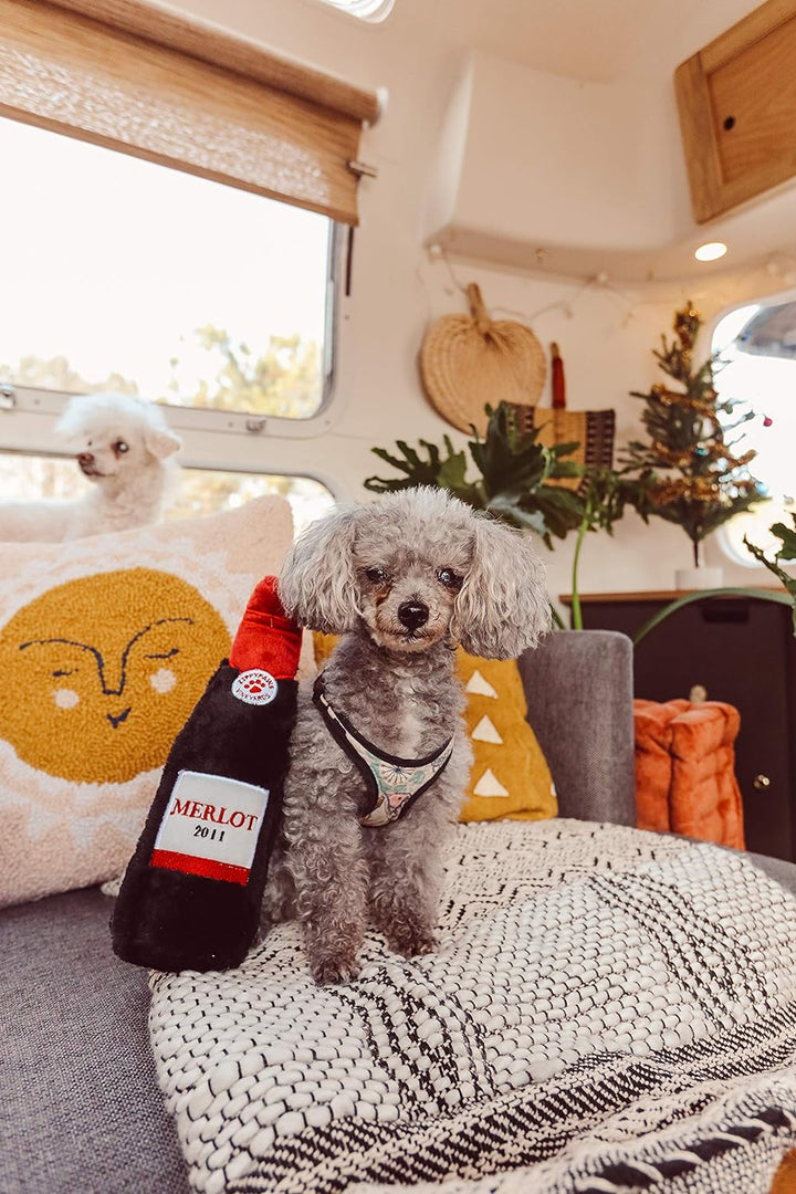 Zippy Paws Happy Hour Crusherz Dog Toy - Red Wine