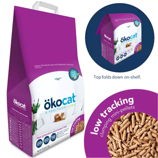 Okocat Natural Wood Litter - Low Tracking Cat Litter