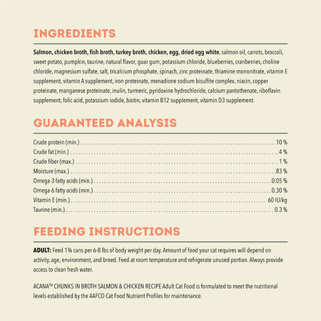 Acana Salmon & Chicken Chunks in Broth - Wet Cat Food