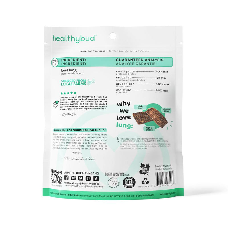 Healthybud Dog Treats - Beef Lung