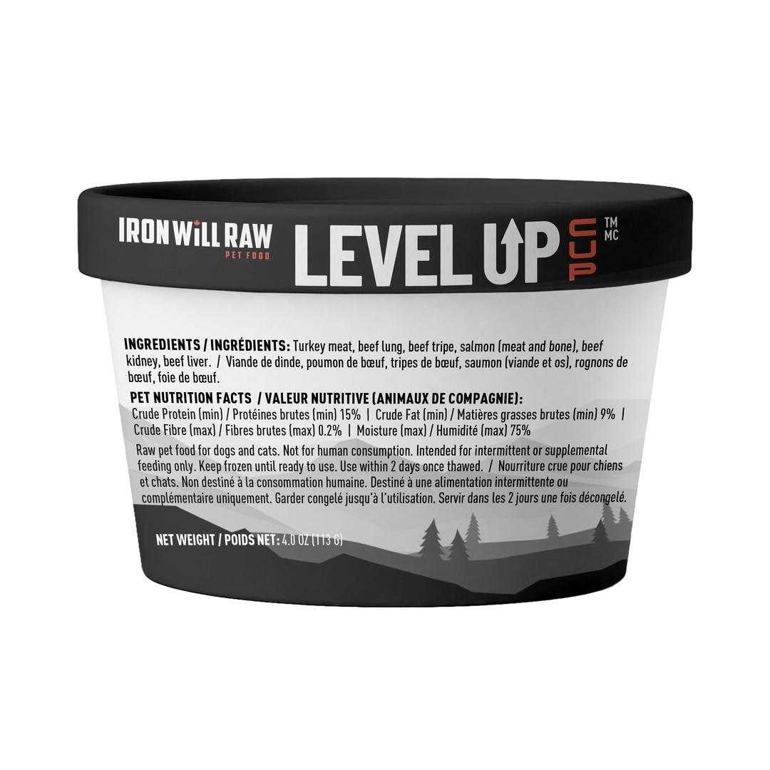 Iron Will Level Up Cup Raw Dog Food (4 OZ)
